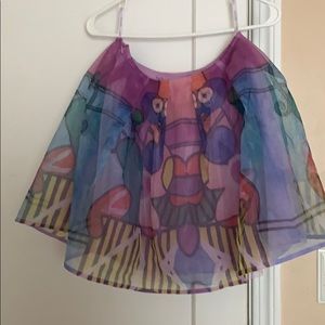 3-layer Skirt with abstract painting S/M